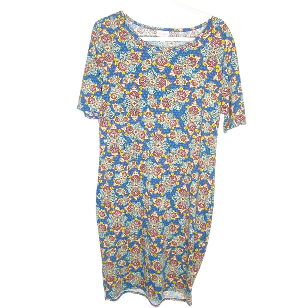 LuLaRoe Aztec Multi-Colored Julia Dress Size XL